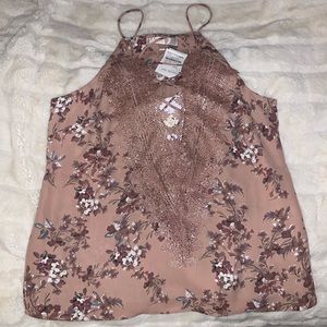 Dust pink floral tank